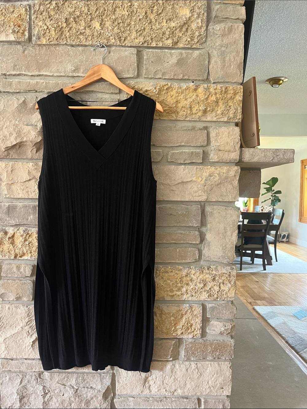 Prologue Black Knit Swim Cover or Sweater V-neck Size XL